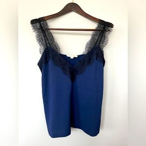 NWOT Lovestitch size M blue and black lace camisole